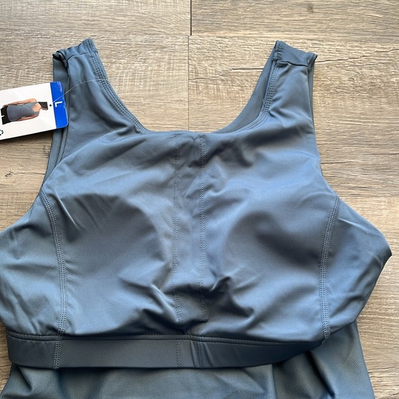 32 Degrees Cool NWT Women's Active Ribbed Blue Tank Bra Tank Top, Women’s Sz L - Picture 8 of 12